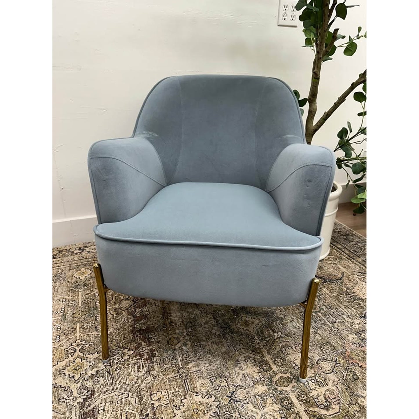 Nora Accent Chair GREY Velvet Arm Chair