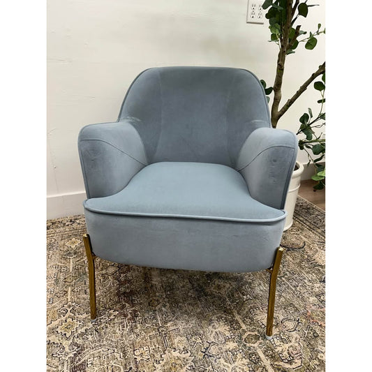 Nora Accent Chair GREY Velvet Arm Chair