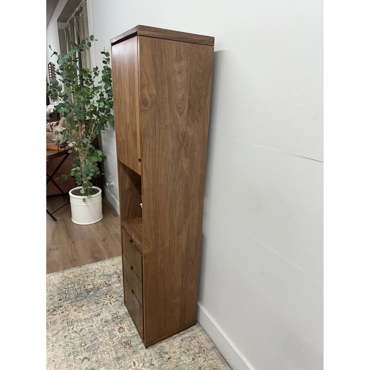 Jonàk Solid Wood Freestanding Linen Walnut Wood Cabinet By Tikamoon