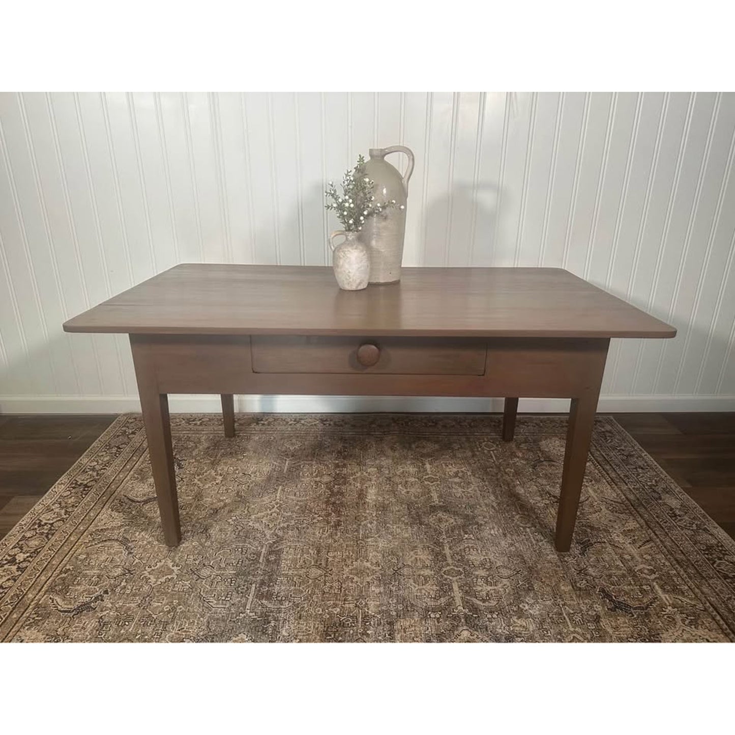 Antique Rustic Country French Farm Table Primitive Mahogany Dining Table