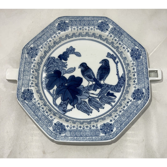 Vintage Chinese Blue & White Porcelain Warming Dish Plate Warmer Chinoissere