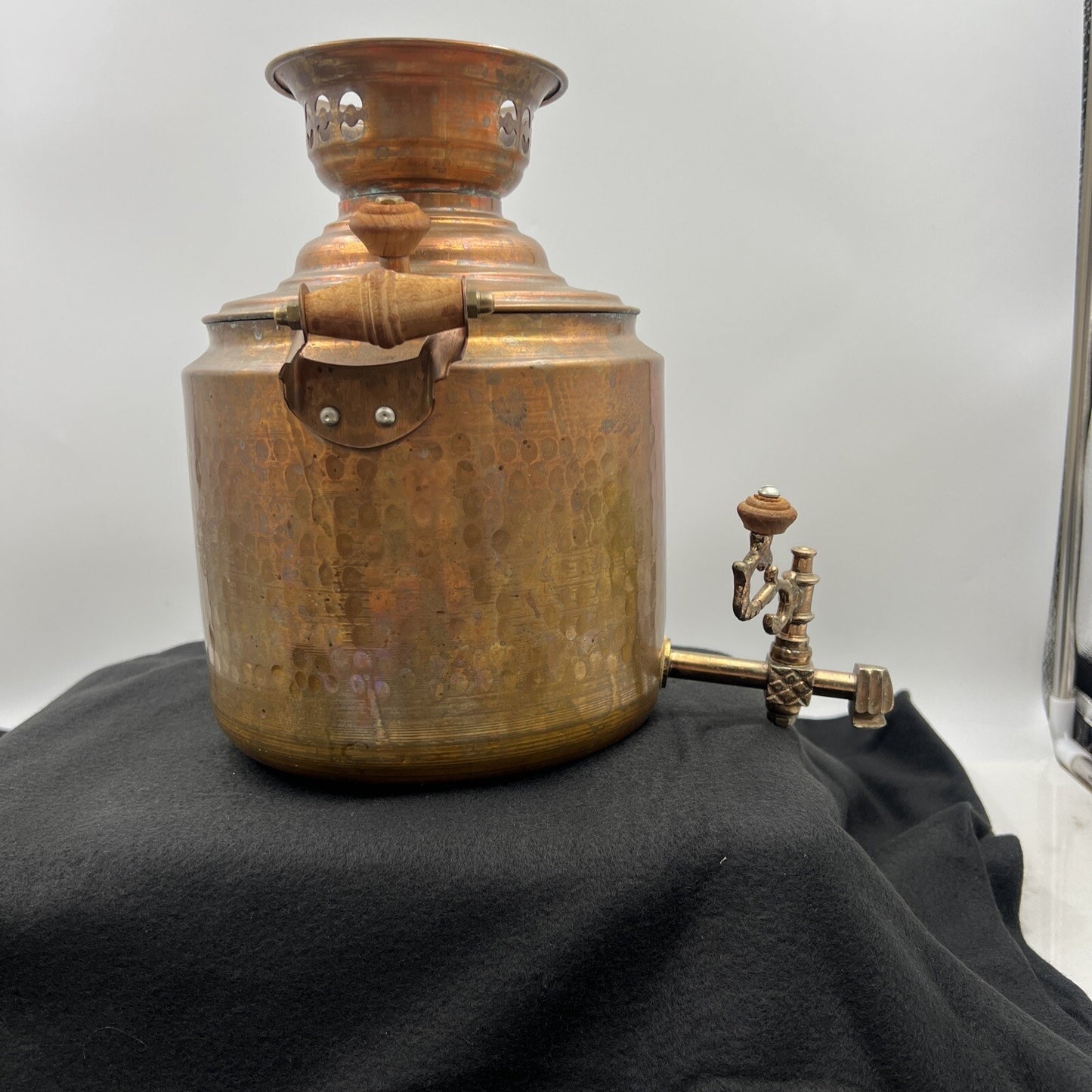 Antique Copper Hot Water Urn Tank Brass Lever Tap Samovar Vintage Samovar