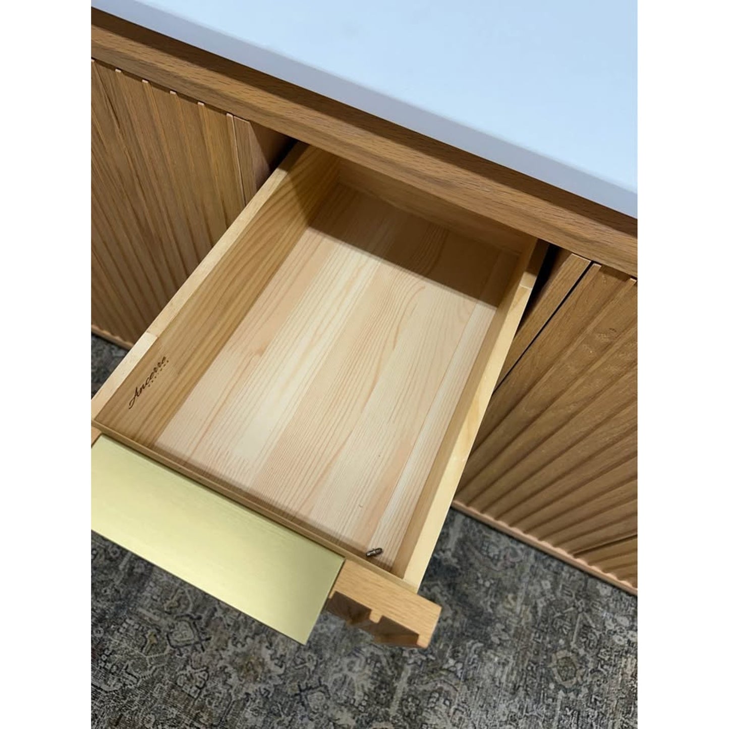 Turlington 60 In. Oak Bath Vanity Set White Quartz Vanity Top White Undermount Basin Ancerre