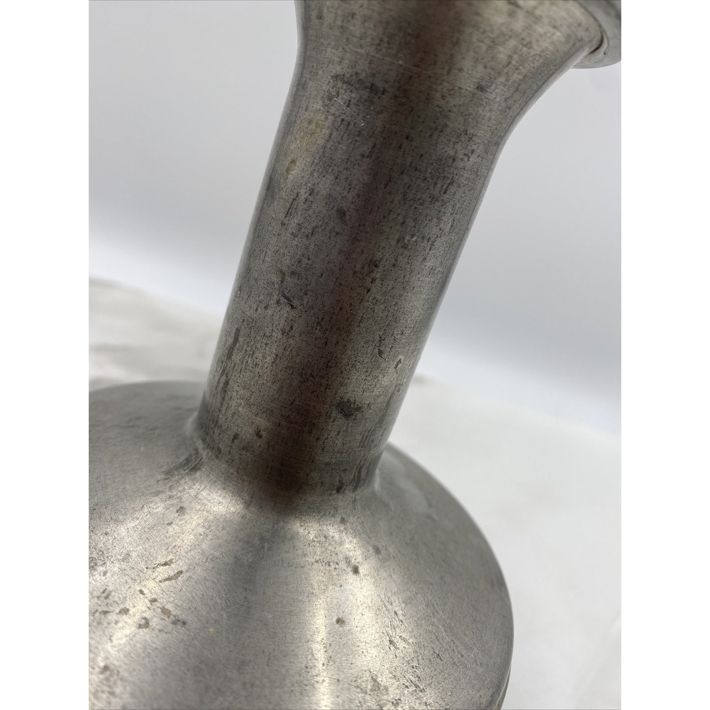 VTG Norsk Tinn Pewter Vase Bud Vase Vaga Etched Norwegian 7.5" Tall