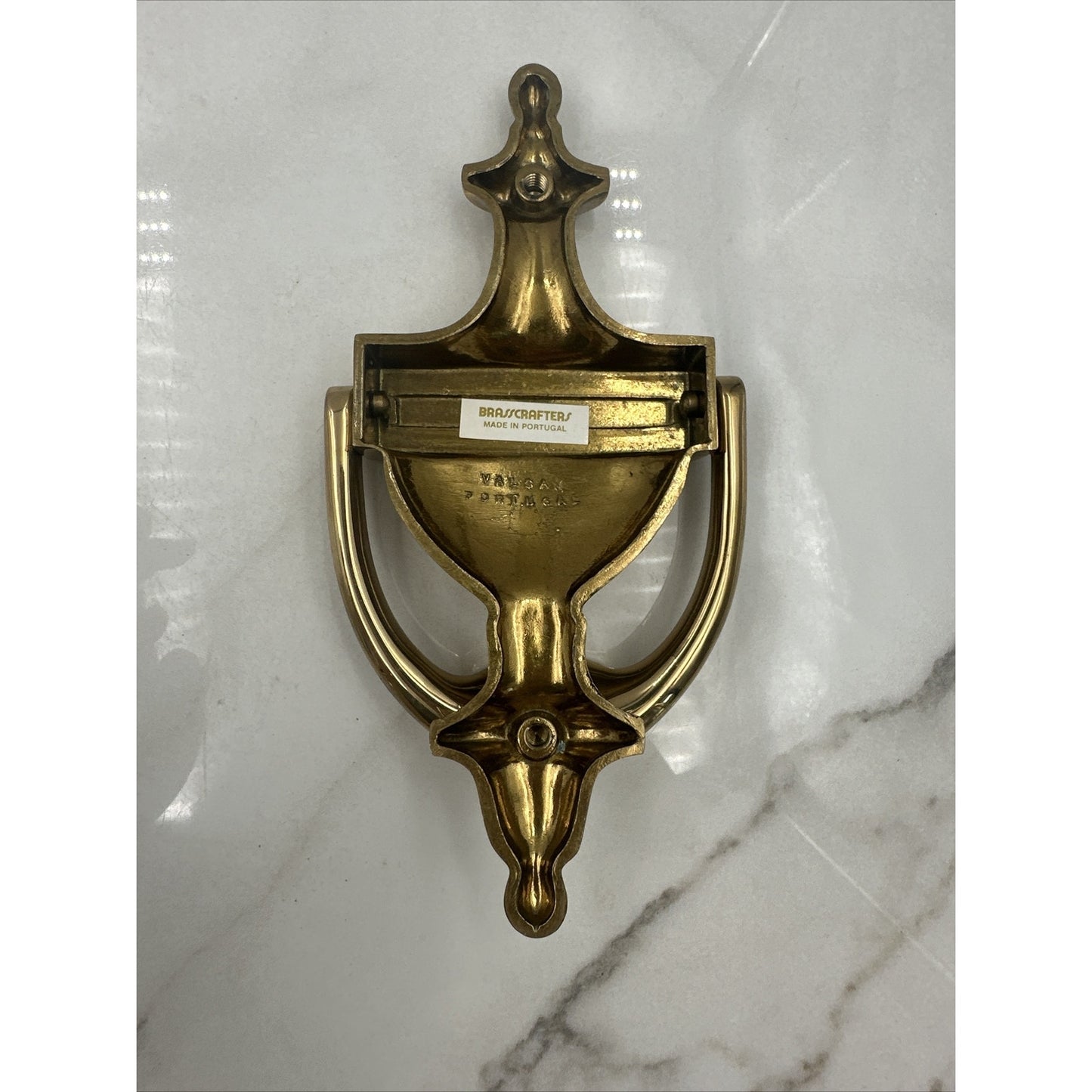 Vintage Brasscrafters Brass Door Knocker Urn Finial Style Portugal 7.5"