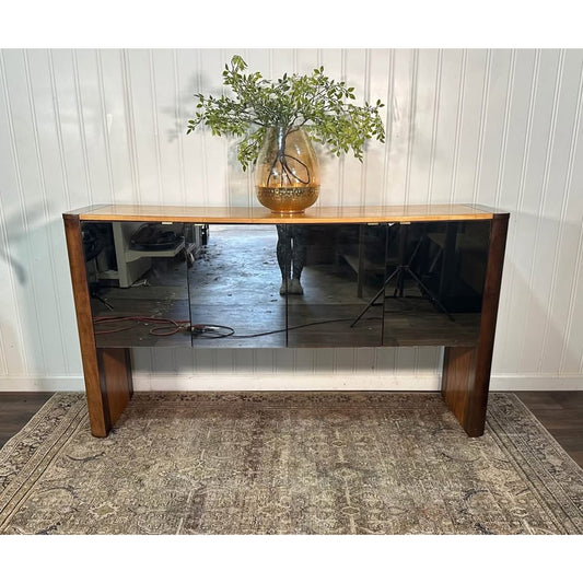 VTG Founders Console Credenza FOUNDERS Buffet Mid Century Modern Two Tone Mirrored Post Modern