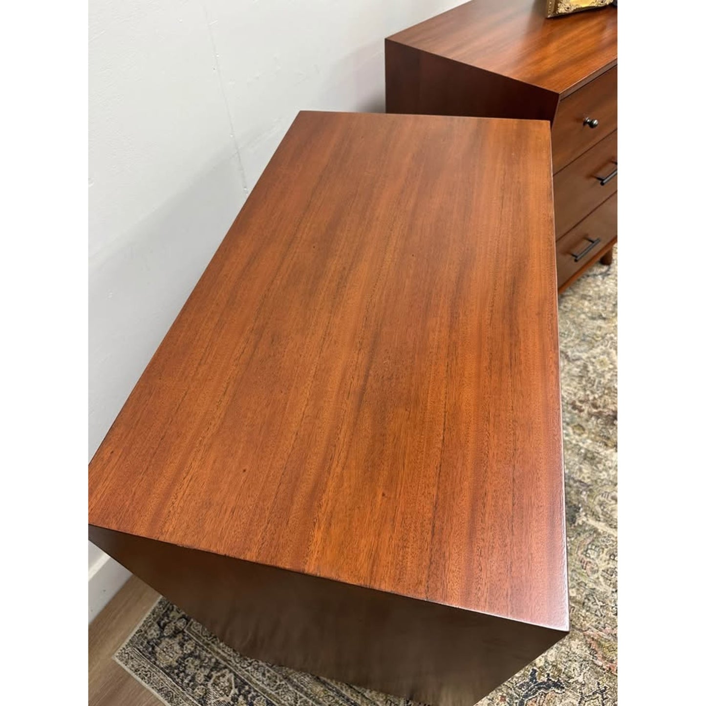 Williams 3 Drawer Chest Nightstands Oversized Chestnut Brown Wood By AllModern MCM Style