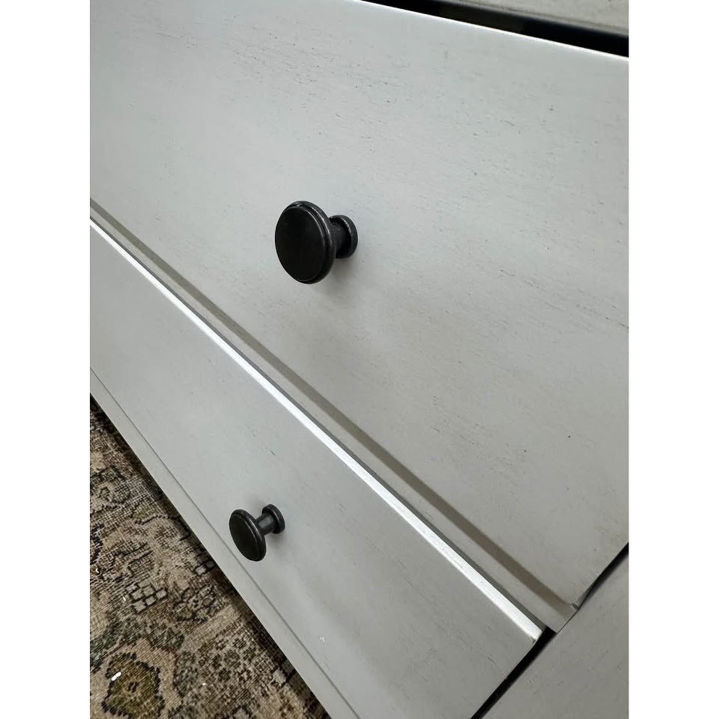 Bernadette 2 - Drawer Nightstand with Built-In Outlets-WHITE Two Drawer Modern Farmhouse New!