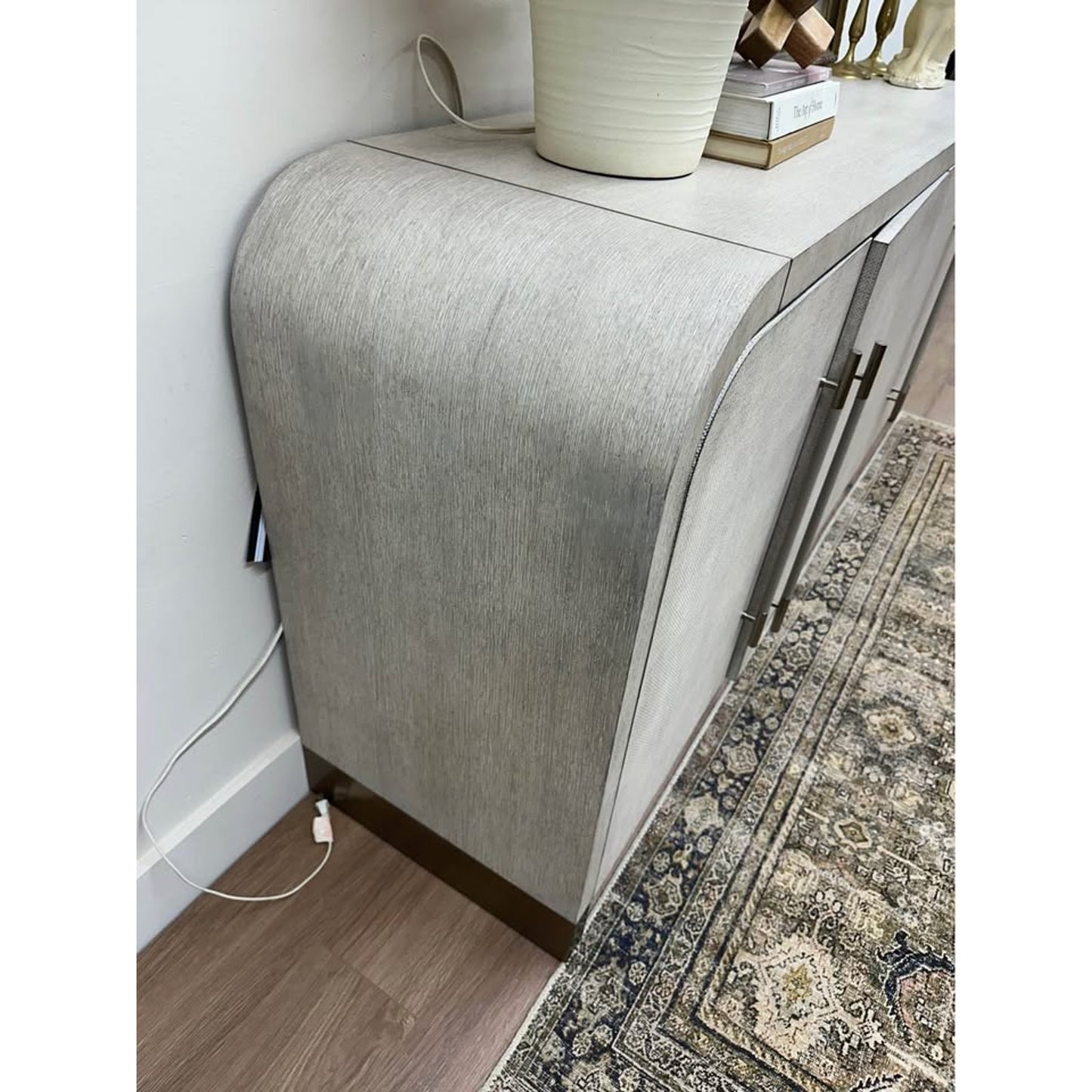 Modern Mood Buffet Console Entry Buffet Arched Waterfall Hooker Furniture Creamy Grayish Color