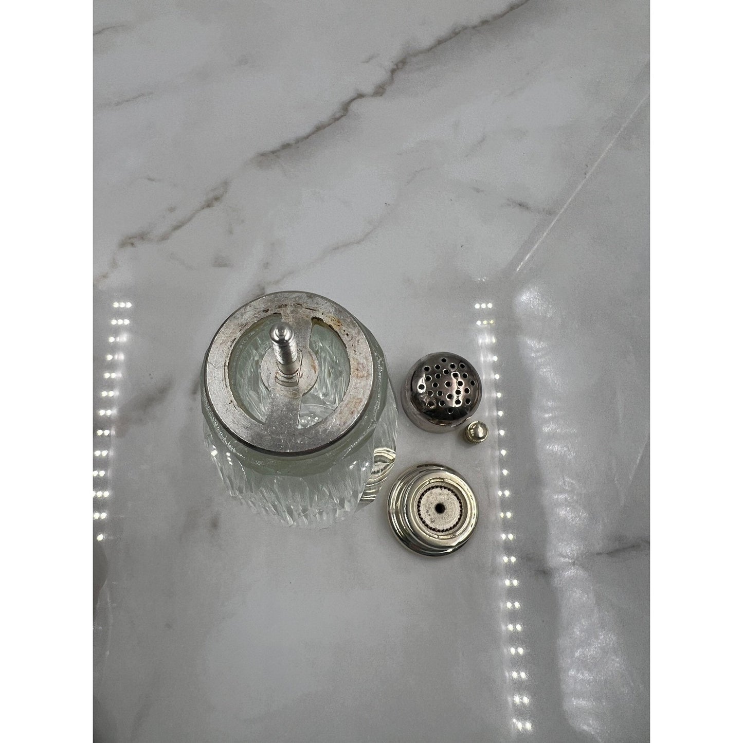 VTG Post House Hand Cut Leaded Crystal Pepper Mill and Shaker Set Grinders