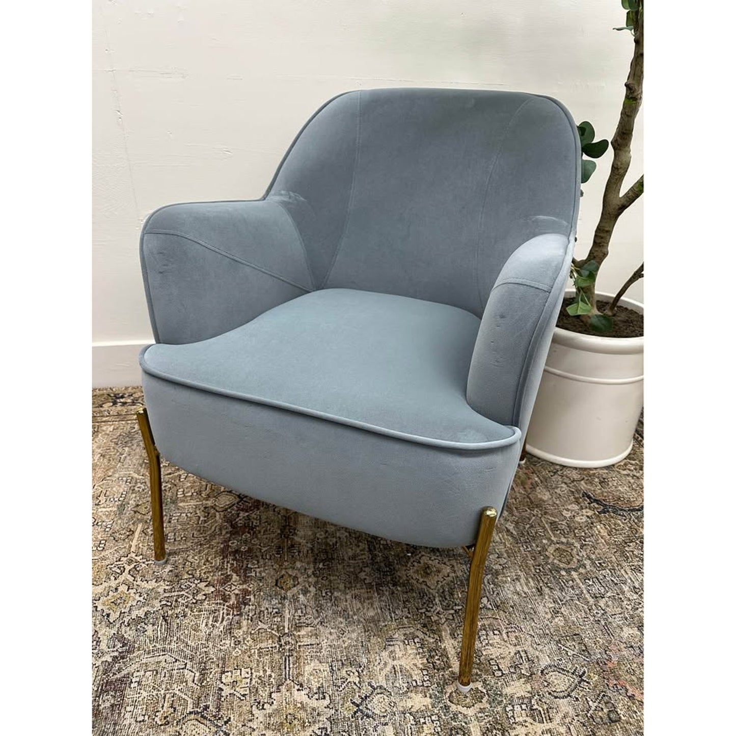 Nora Accent Chair GREY Velvet Arm Chair