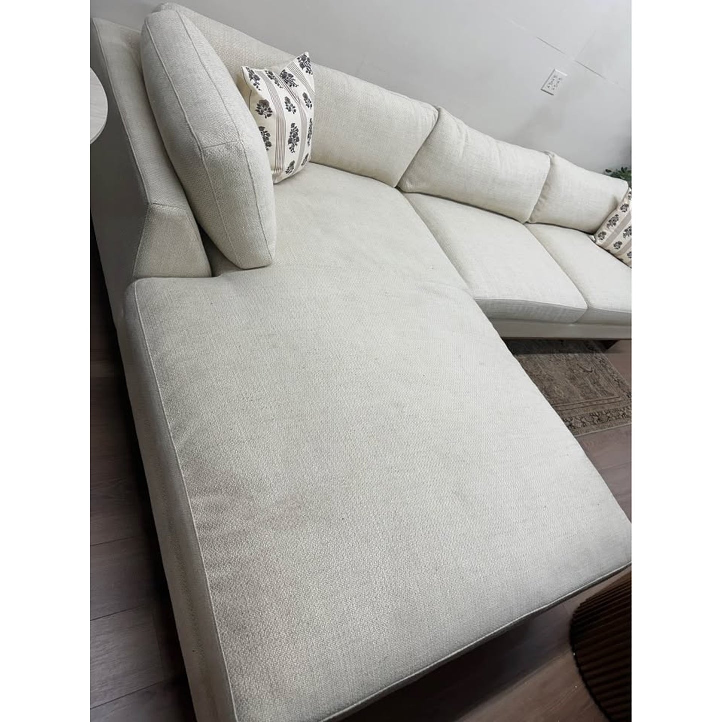 Four Hands Martisha Everly Sectional Sofa Couch Off White Wood Base Extra Wide