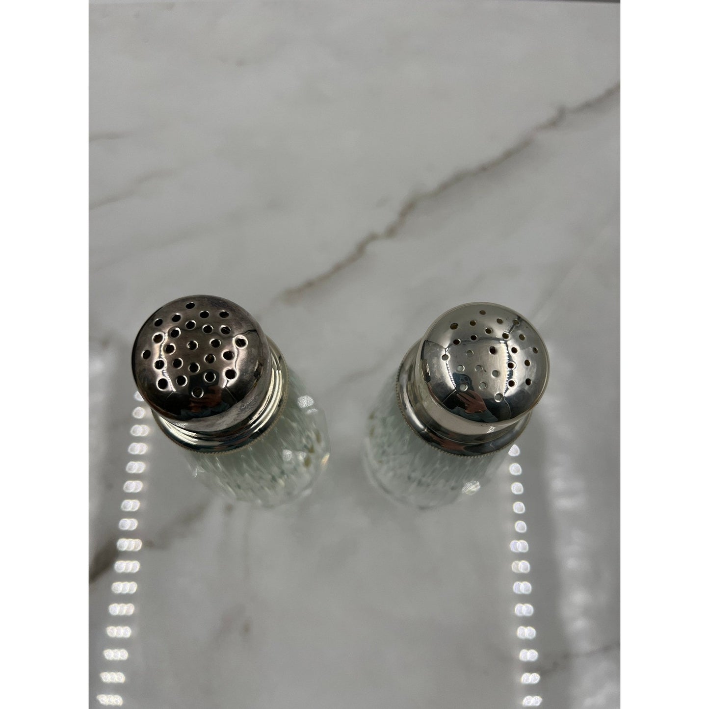 VTG Post House Hand Cut Leaded Crystal Pepper Mill and Shaker Set Grinders