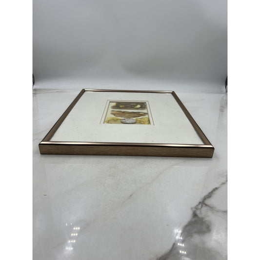 J. Williams Abstract Mixed Media Resin Art Signed Framed Matted Original Agate