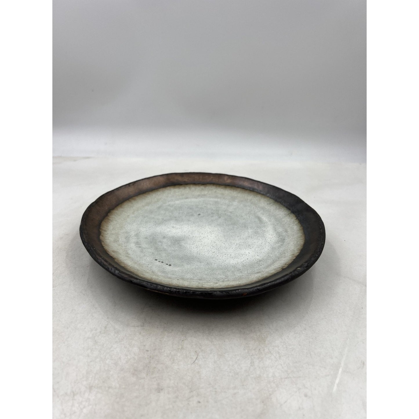 Kotobuki Plate Bronze Corona 9.5" Japanese Stoneware Made in Japan Rustic Look