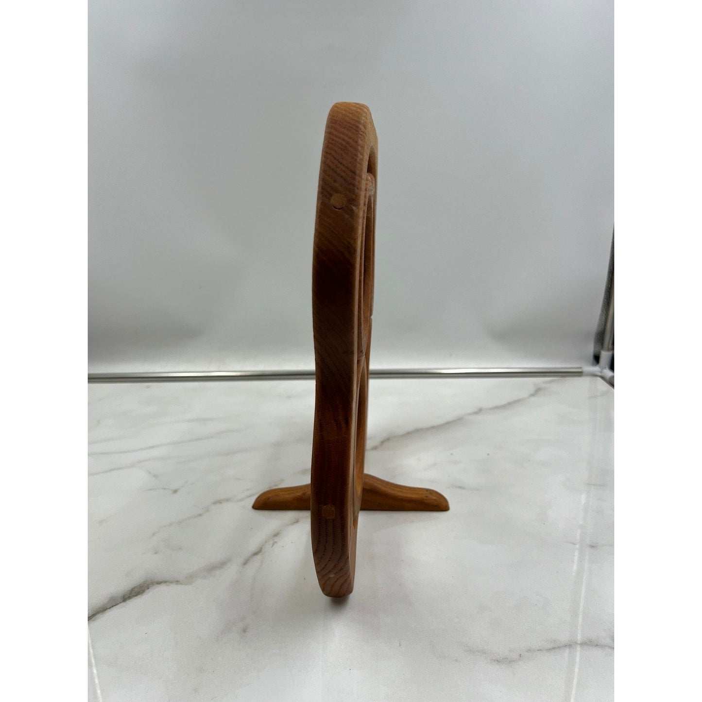 VTG Folding Wooden Trivet Expandable Four Ring Collapsible Wine Bottle Holder
