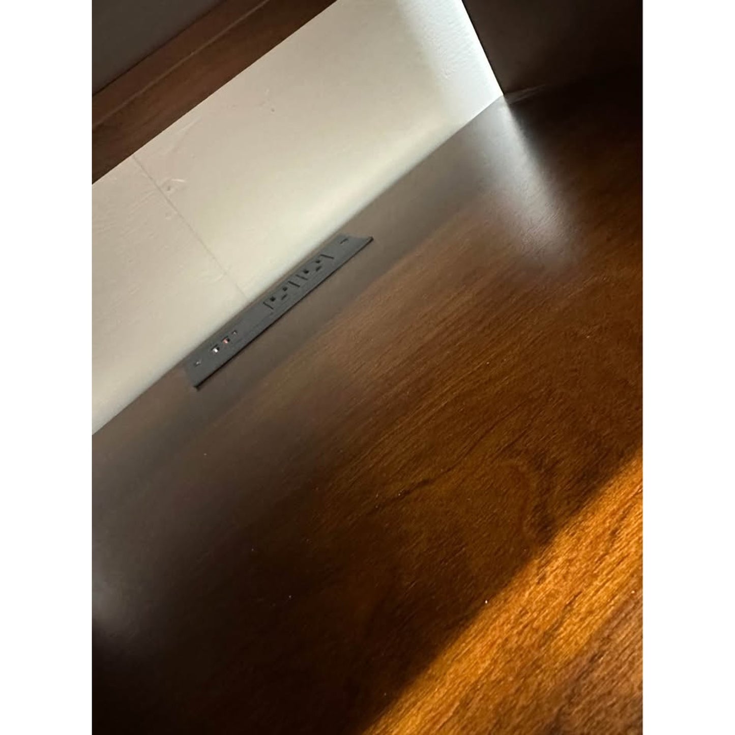 Valentin 2 - Drawer Nightstand Built-In Outlets Dark Wood MCM Style
