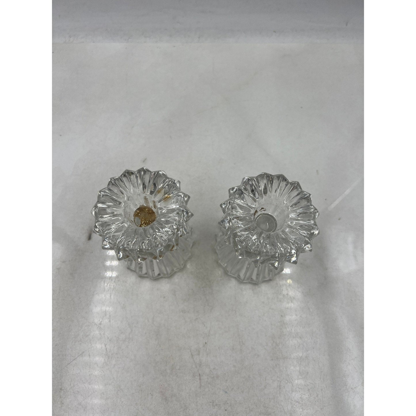 Mikasa Diamond Fire Crystal Candle Holders WY247 339 Pair Elegant