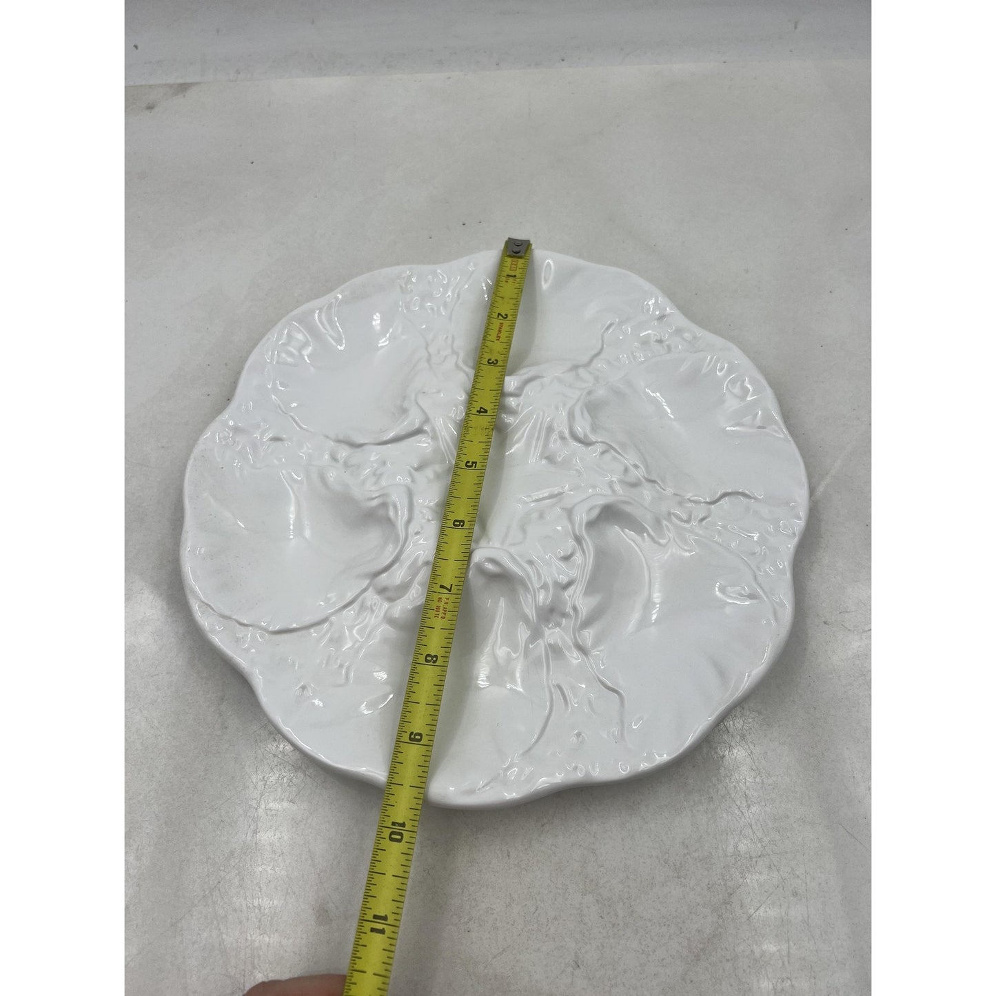 Neto & Gomes Oyster Plate White Ceramic Starfish Center 6-Well Server Portugal
