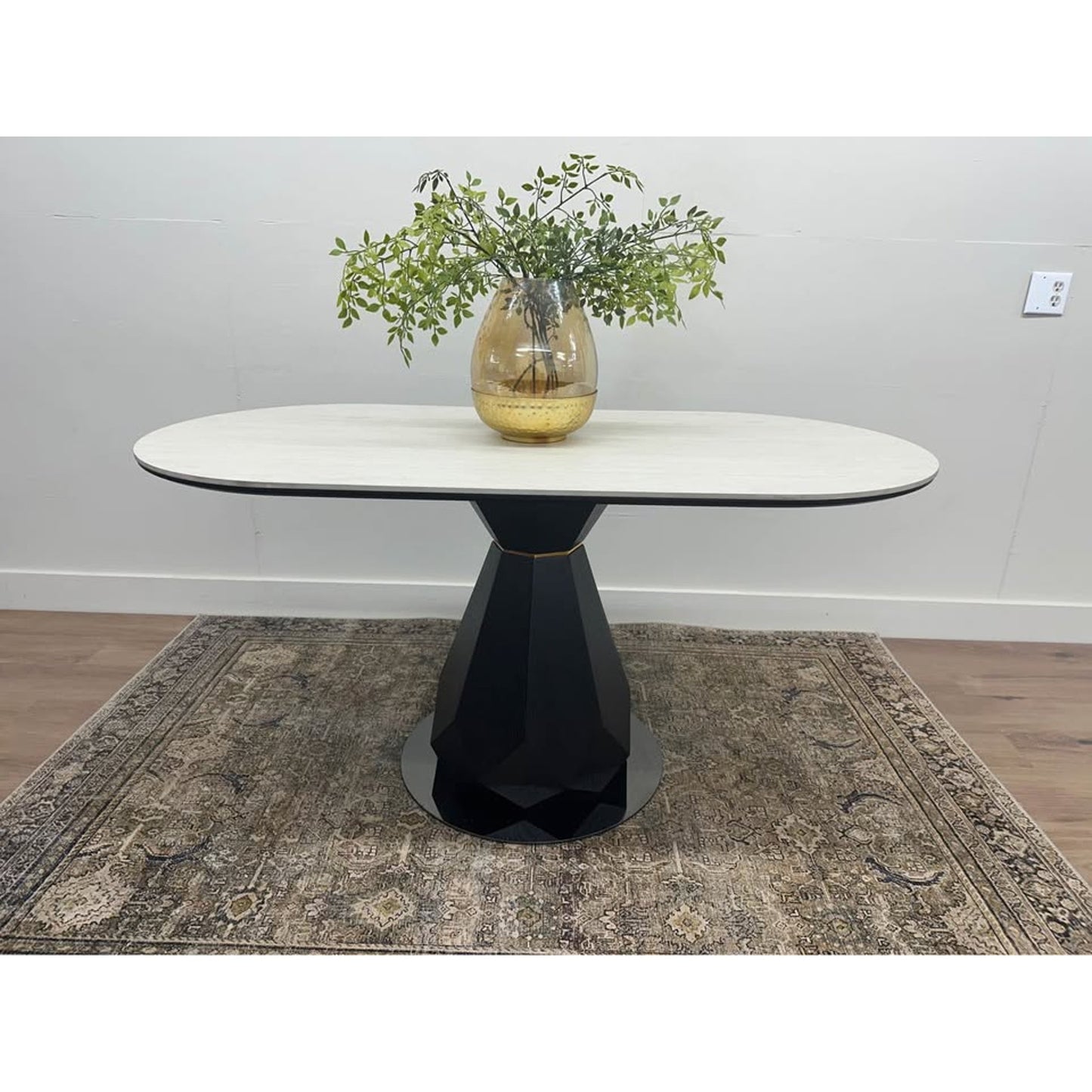 Cashion Oval Dining Table Ivory Black NEW!
