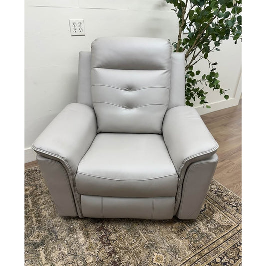 Alteo 39.4" Wide Modern Super Soft Premium Vegan Leather Power Recliner Gray Chair With USB