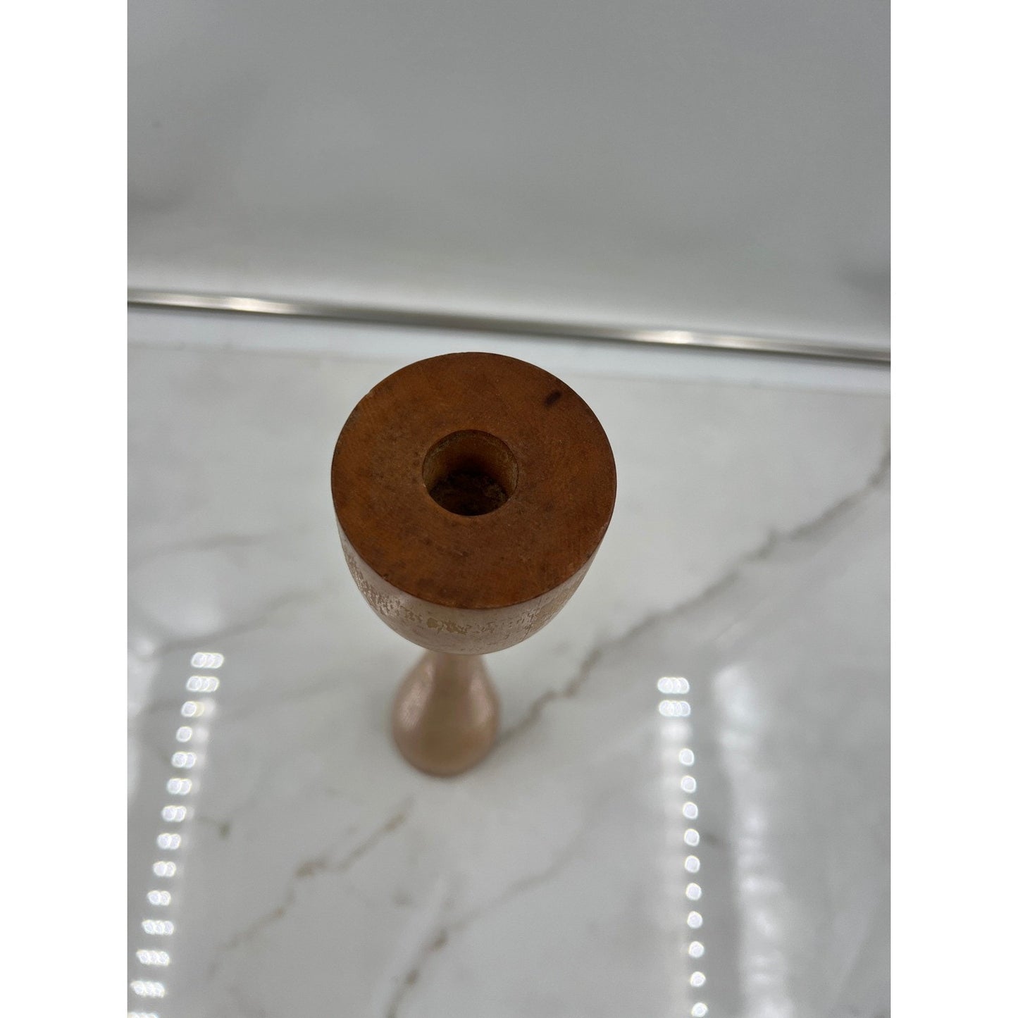 Vintage Mid Century Modern Wood Candlestick Holder Danish Style Tapered 12 Inch