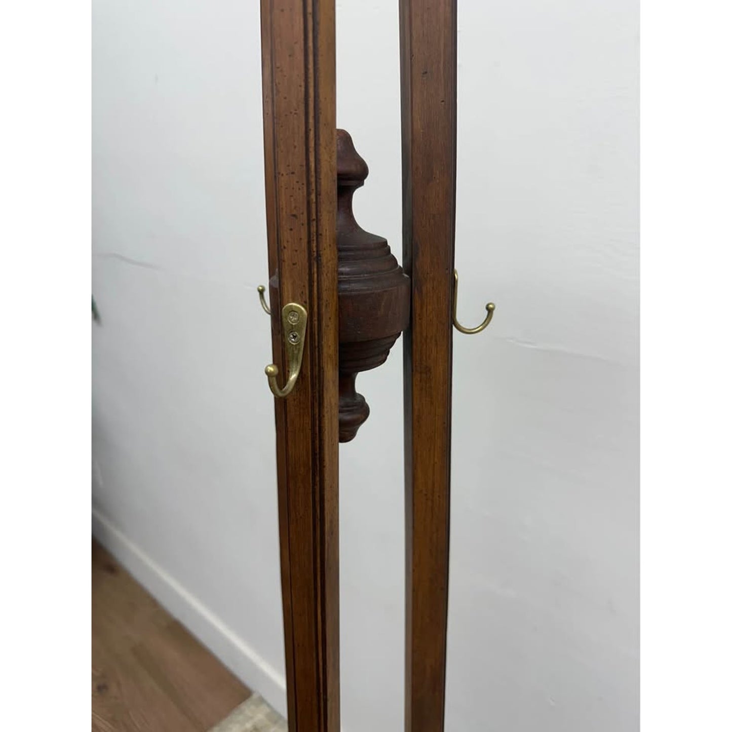 Mid Century Mahogany Coat Rack Umbrella Stand Hall Tree