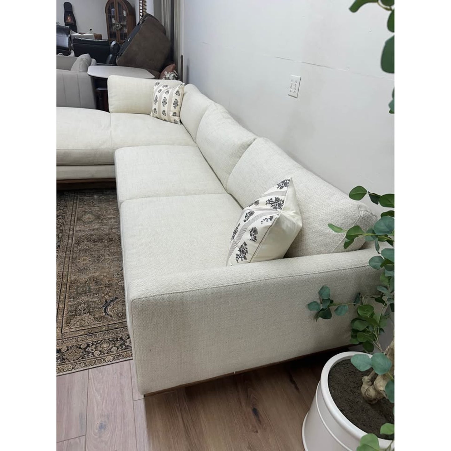 Four Hands Martisha Everly Sectional Sofa Couch Off White Wood Base Extra Wide