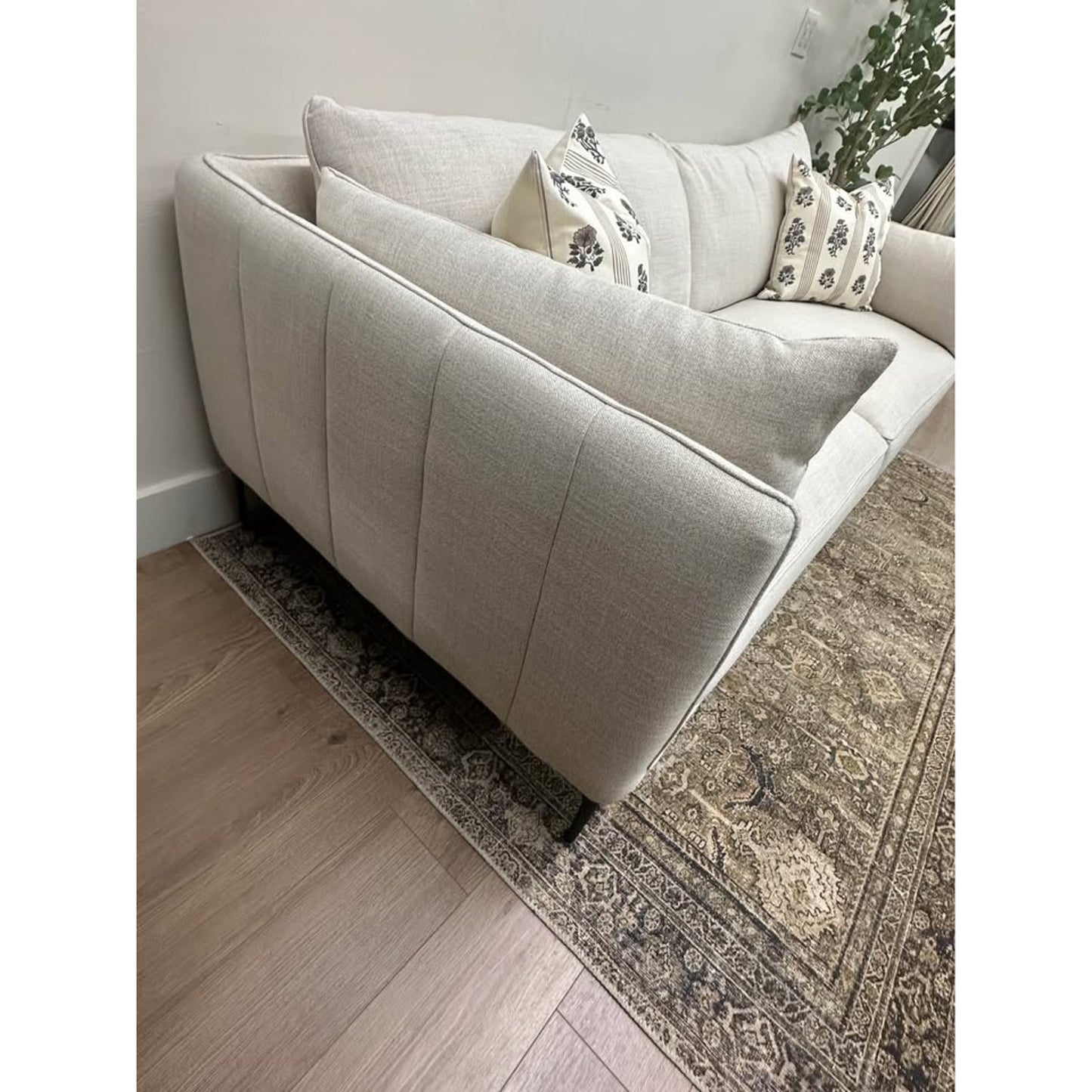 Rae 84'' Upholstered Sofa Couch Beige Effie Linen By AllModern