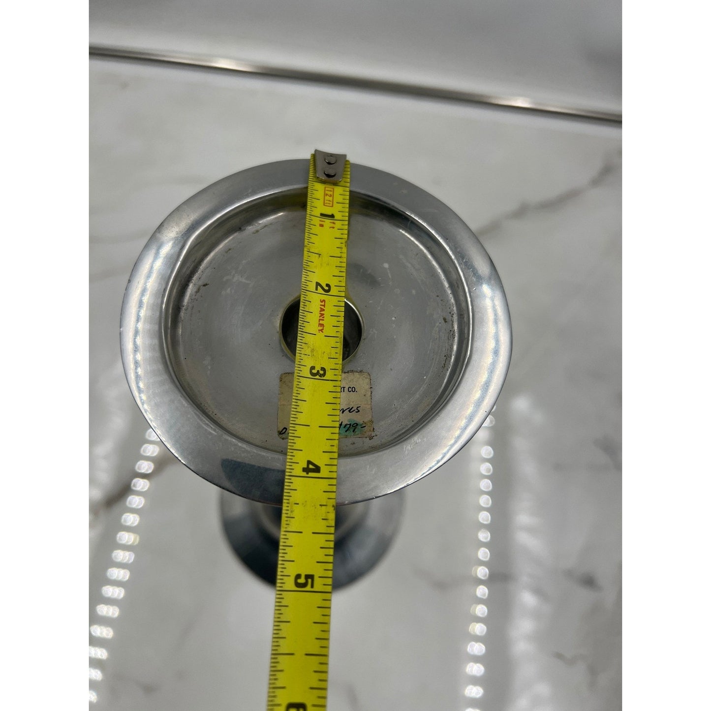 Lunares San Francisco Polished Aluminum Candlestick Holder MCM Sculptural 12in