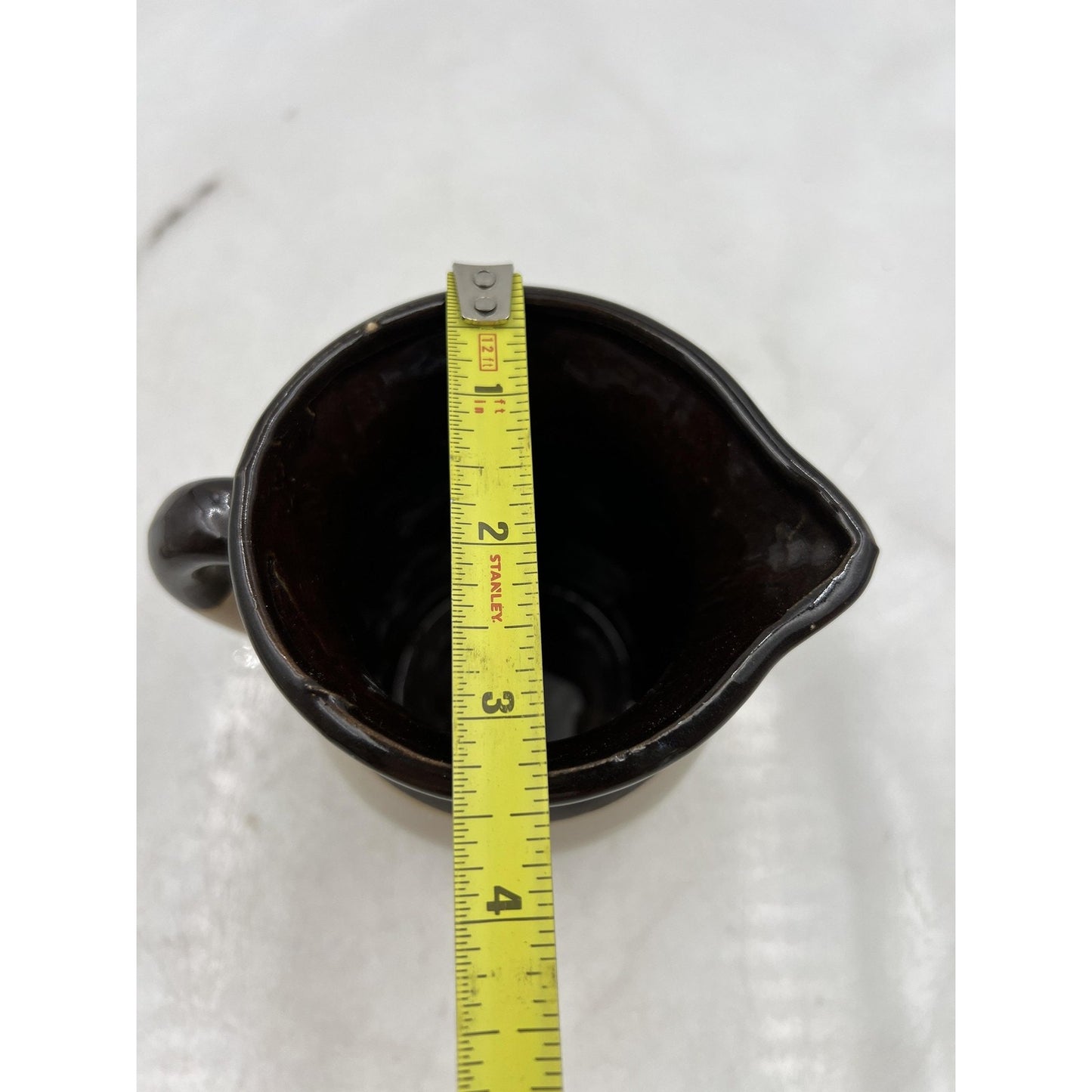 Vintage Stoneware Pottery Creamer Pitcher 4.75" Hand Thrown Rustic Glaze