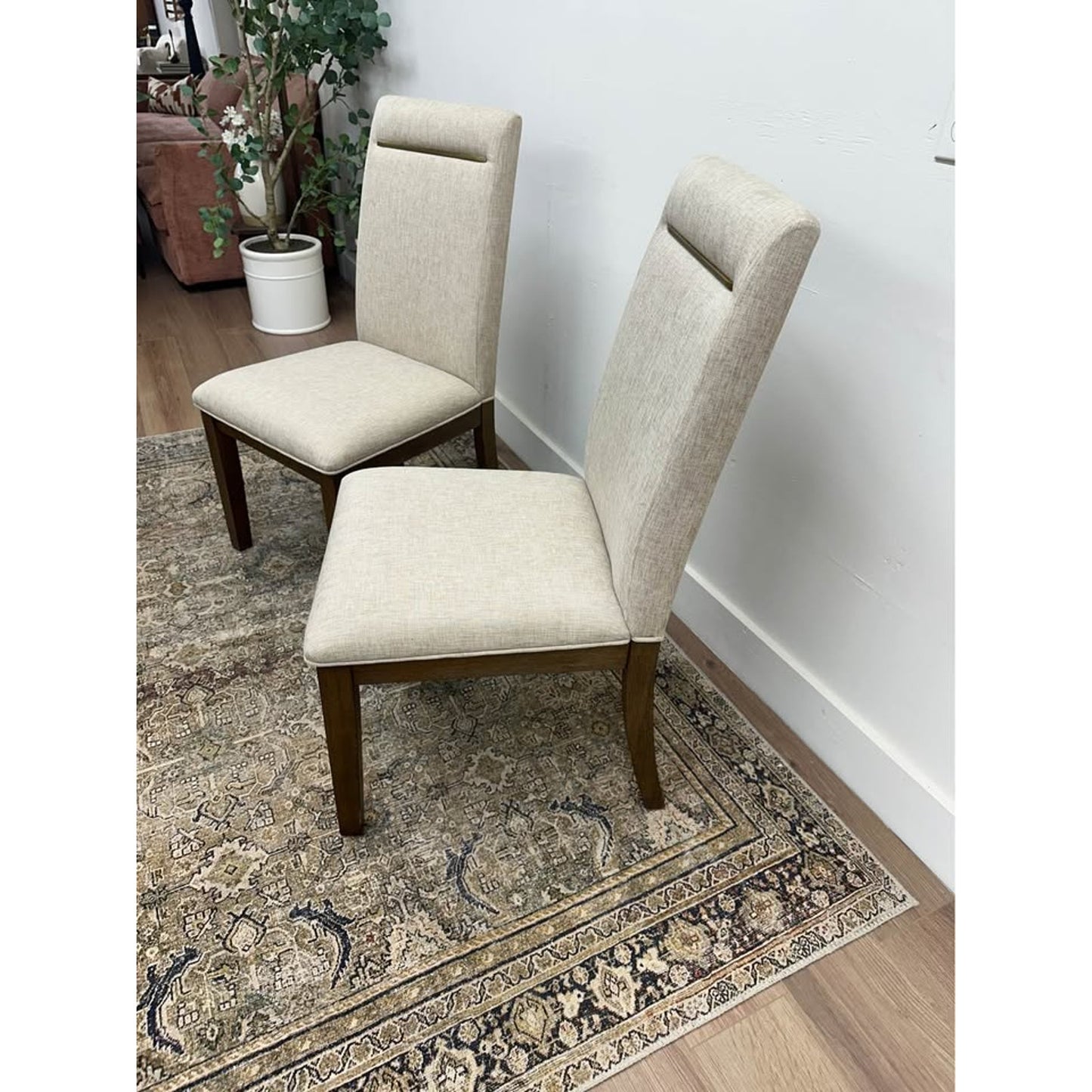 Steve Silver Side Chairs Kitchen Dining Garland Brown Oatmeal Upholstered Side Chair Set of 2