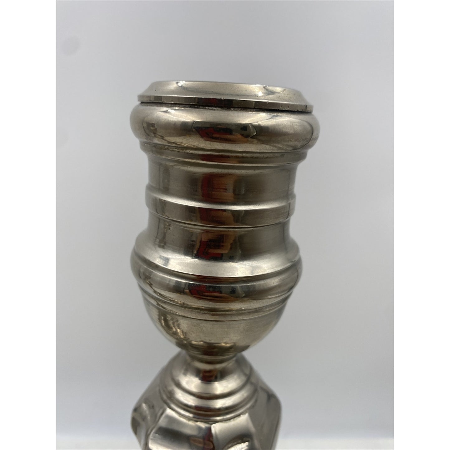 Vtg Chelsea House Candle Stick Holders Silver Plate Metal Heavy Italy 1984