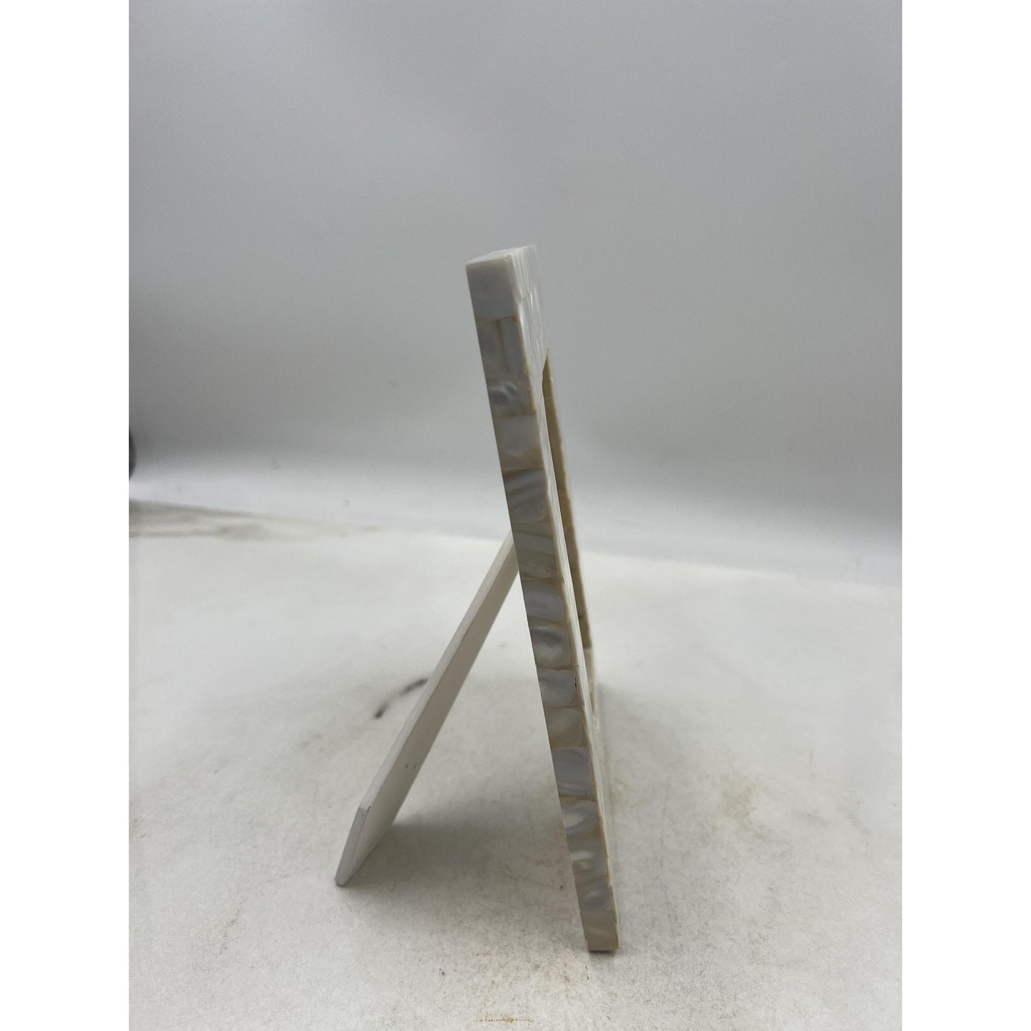 Two's Company Squares Mother of Pearl 4x6 Photo Frame Stand Tabletop
