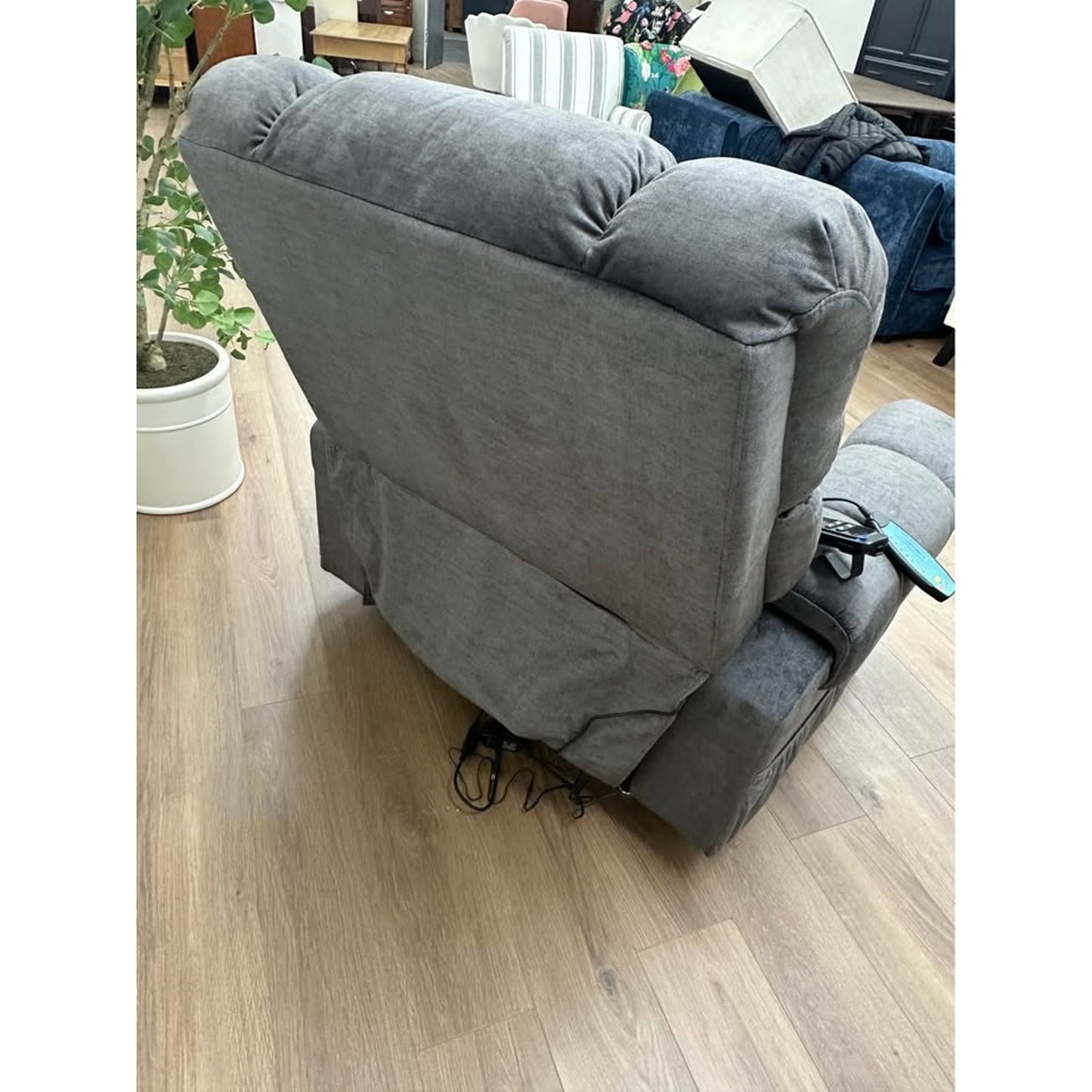 Irving Lift Assist Power Recliner-GREY Cup Holder NEW Karat Home