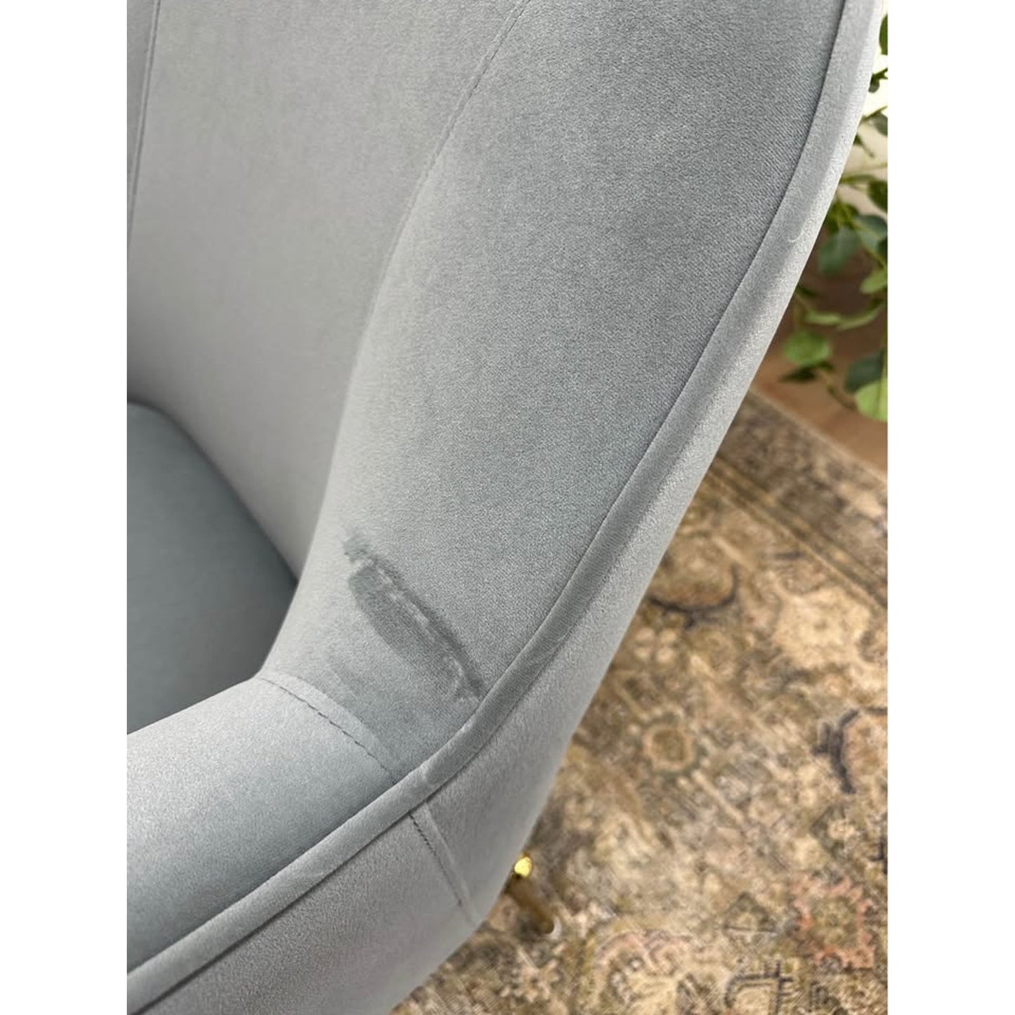 Nora Accent Chair GREY Velvet Arm Chair