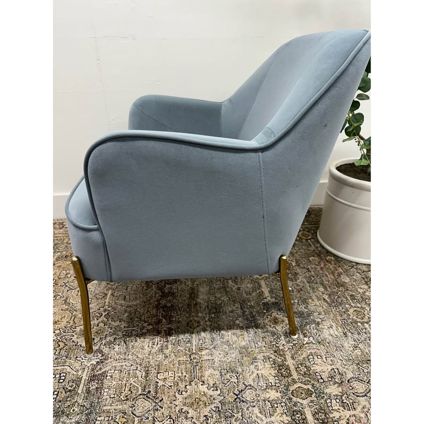 Nora Accent Chair GREY Velvet Arm Chair