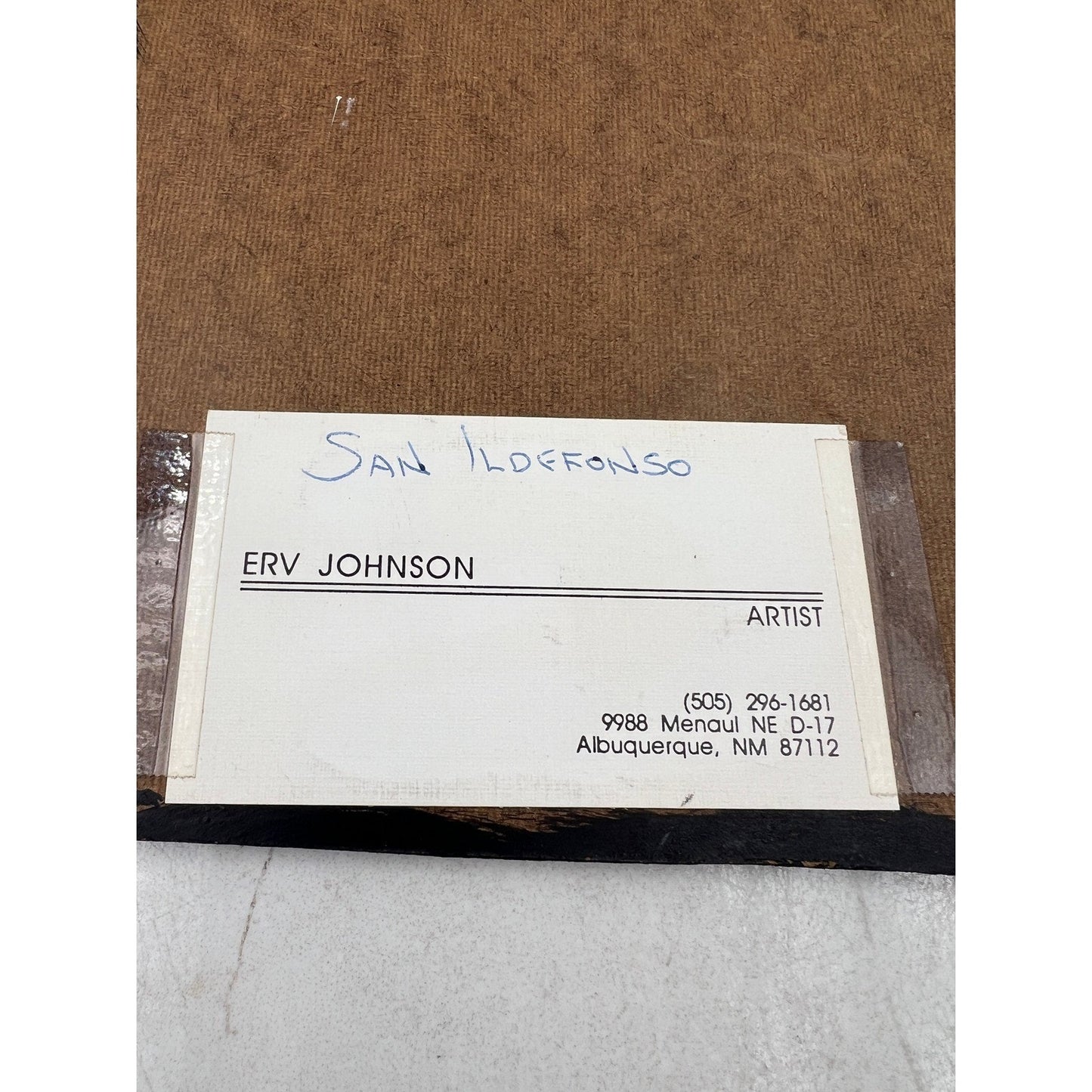 Erv Johnson Oil Painting On Suede Native American Artist Subject Pottery