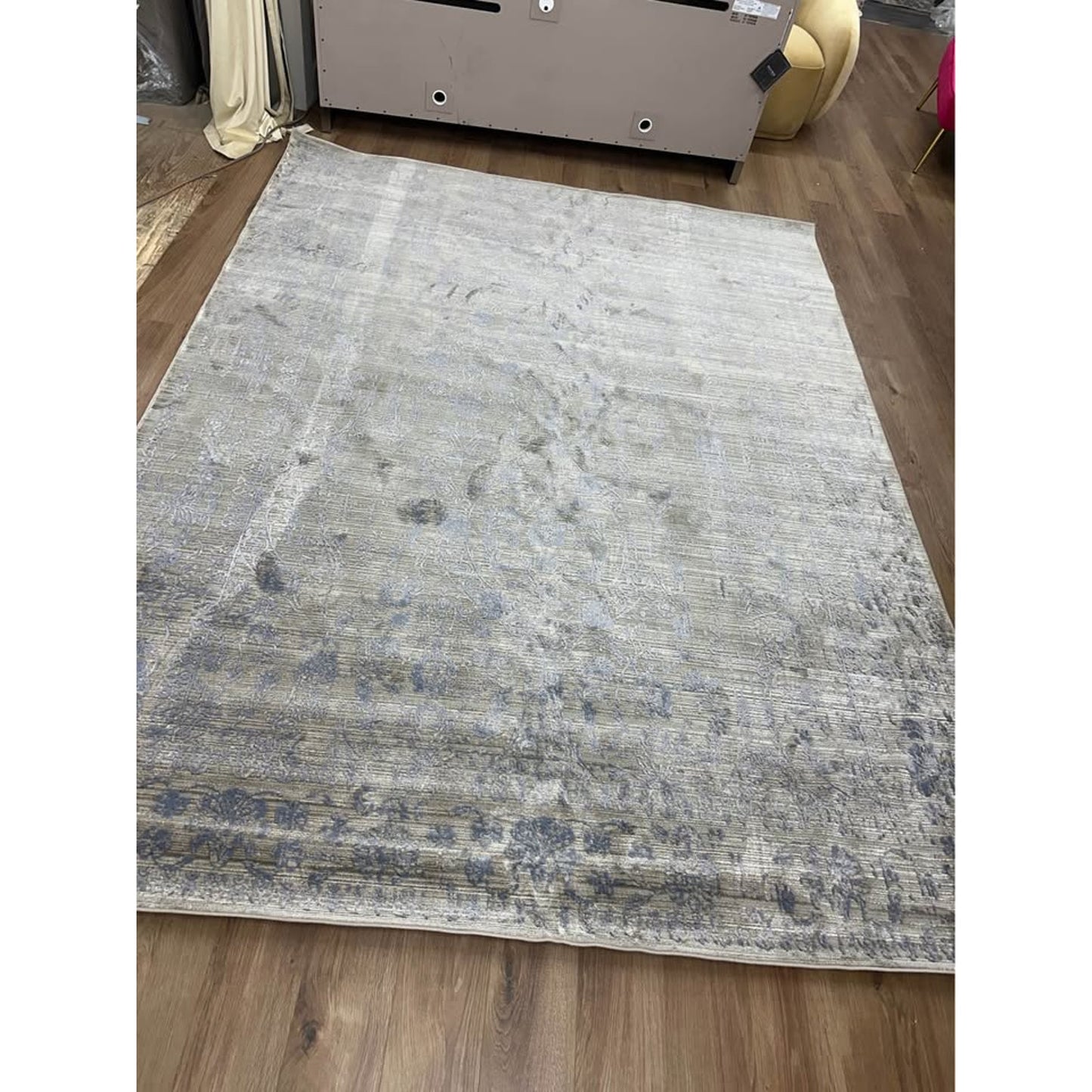 Minori Casa Ebru Area Rectangle Rug 7x9 Blue Tan Indoor New
