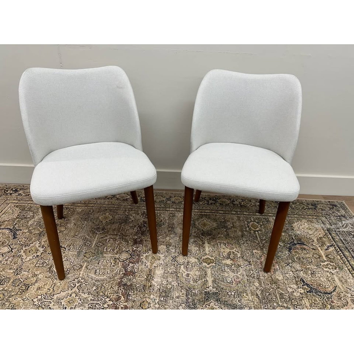 Barbara Dining Chair,Set of 2 Lt Gray Wood Legs