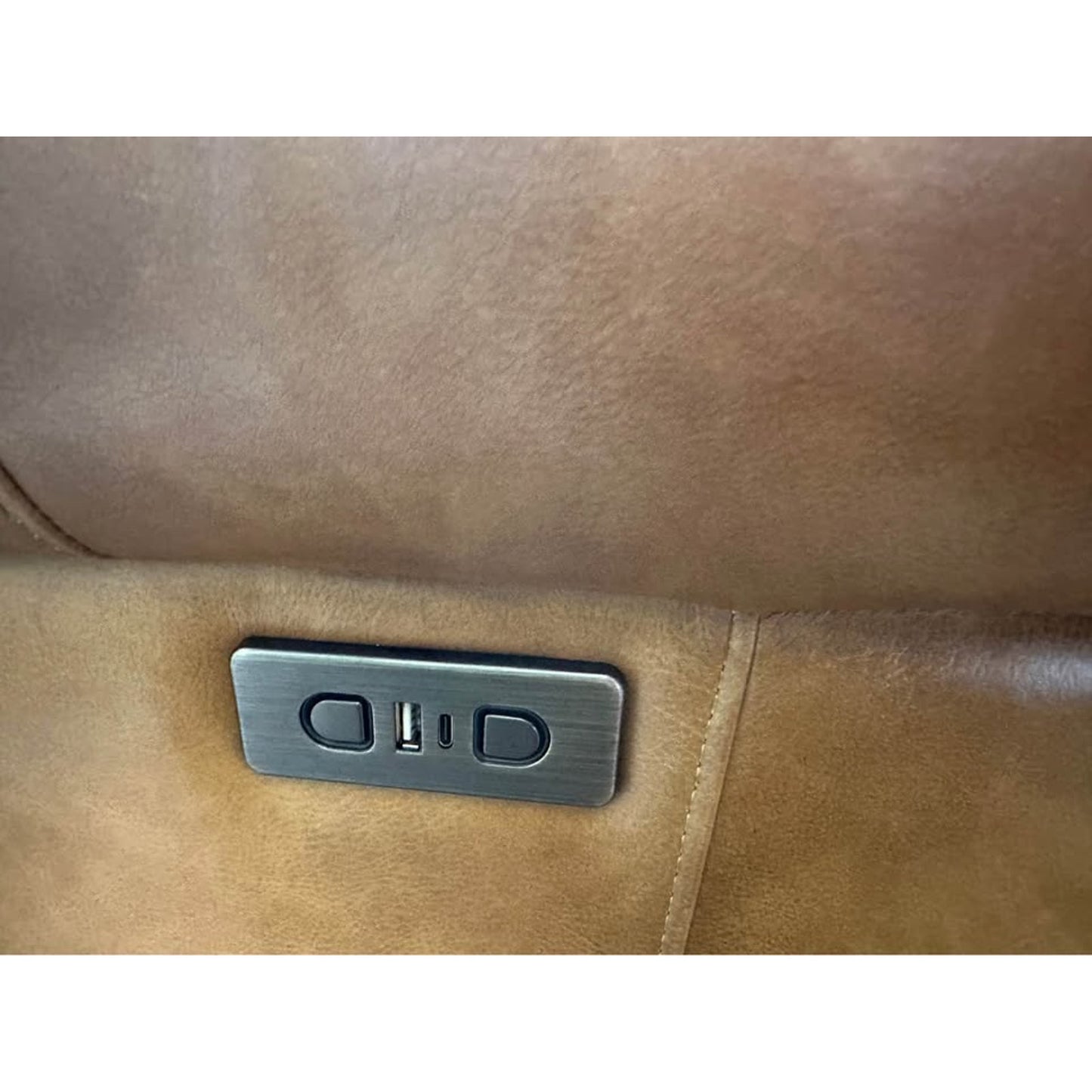 Silvia Genuine Leather Power Recliner-CAMEL