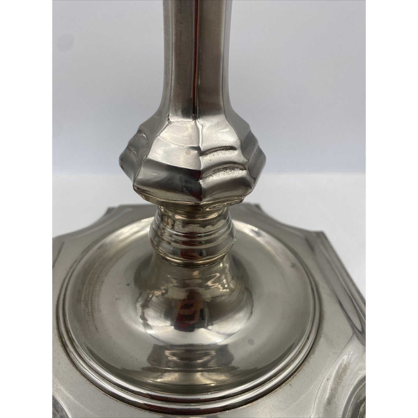 Vtg Chelsea House Candle Stick Holders Silver Plate Metal Heavy Italy 1984