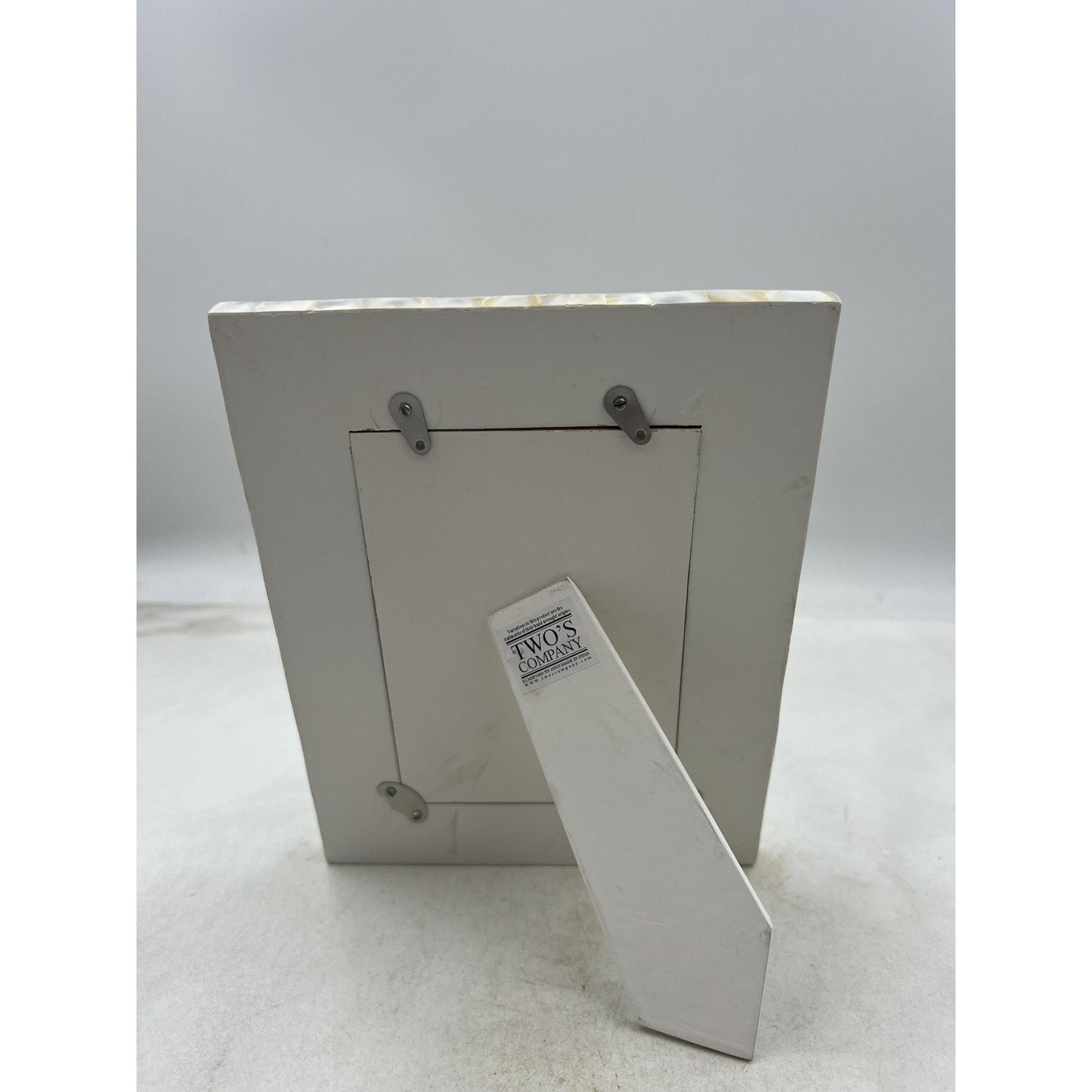 Two's Company Squares Mother of Pearl 4x6 Photo Frame Stand Tabletop