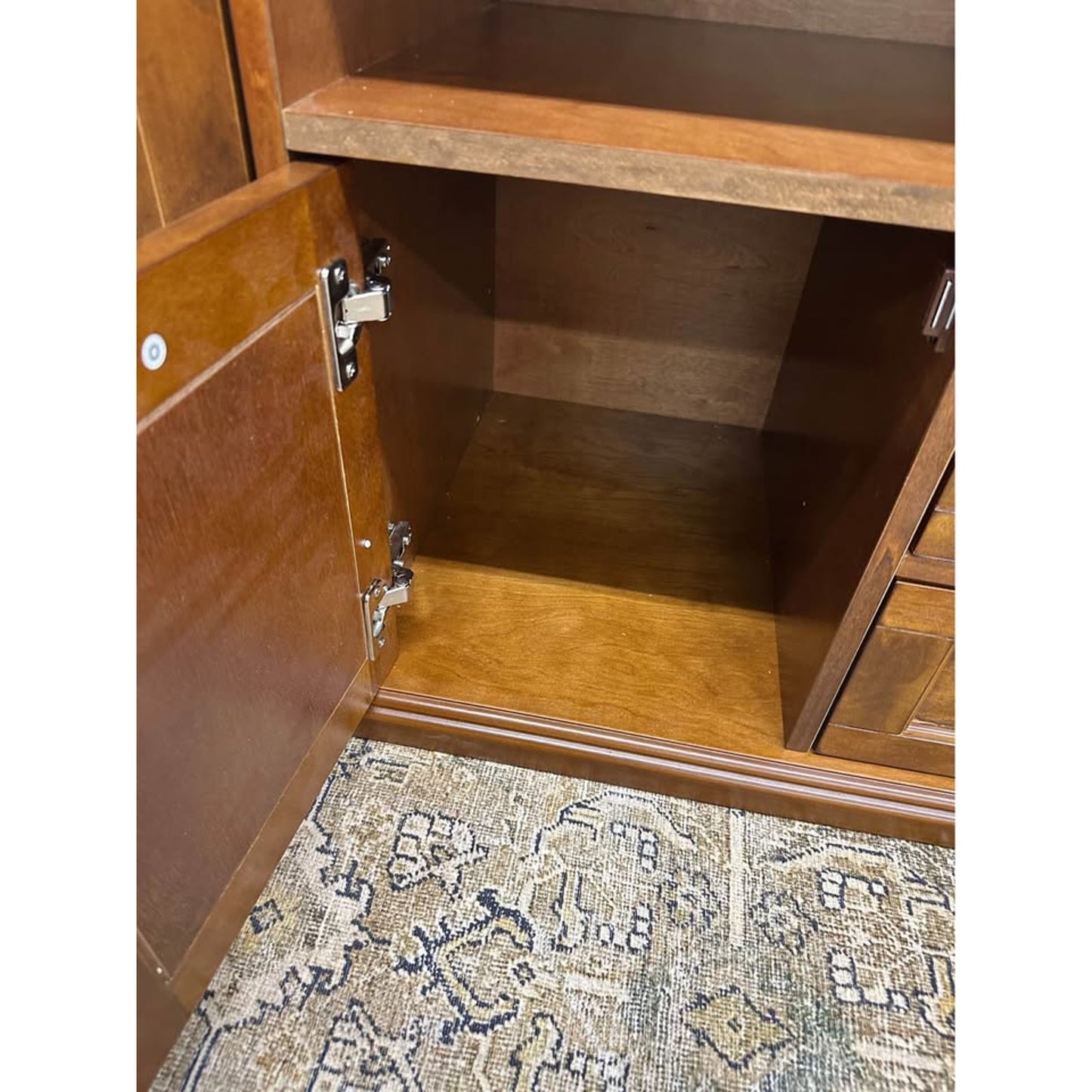Tessa Traditional Storage TV Stand Wood Console Entertainment Built-in Outlets