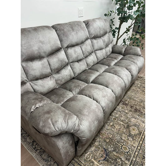 Edilmar Brown Wide Contemporary Overstuffed Manual Reclining Sofa Couch Wide Backrest NEW