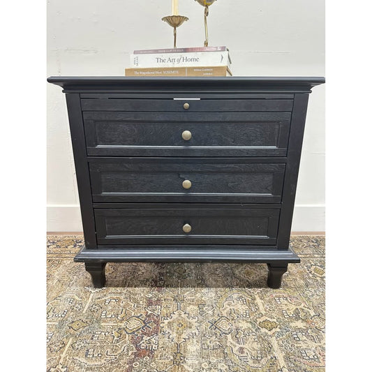 Dominic 3 Drawer Nightstand Kona Stain Built-In Outlets Wood Pull Out Tray