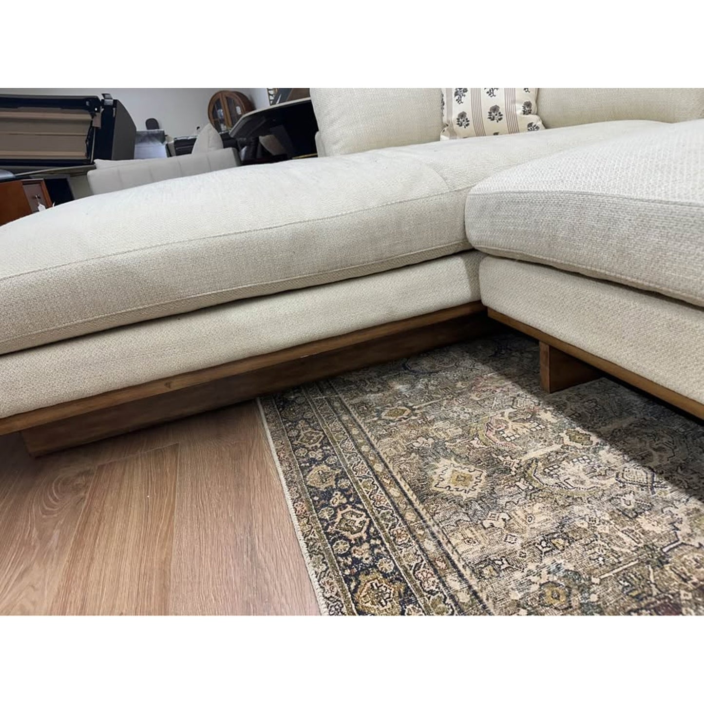 Four Hands Martisha Everly Sectional Sofa Couch Off White Wood Base Extra Wide