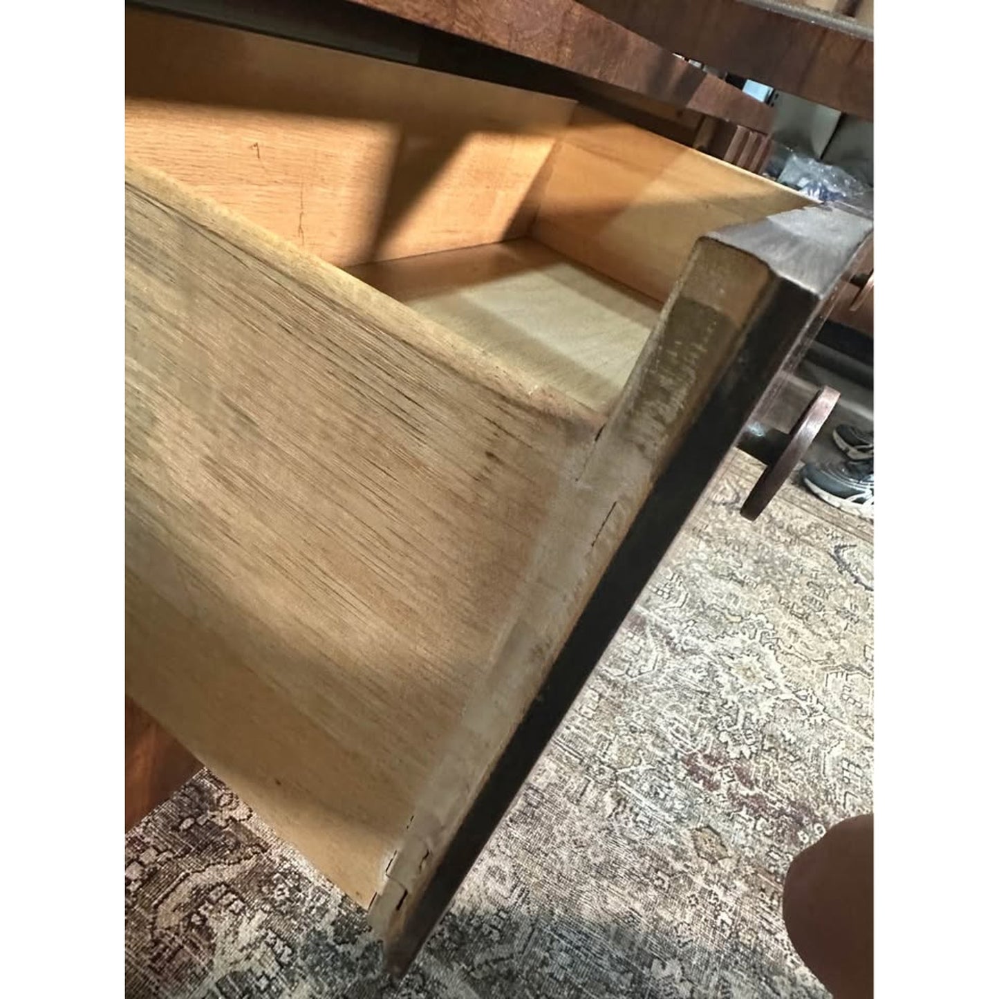 VTG Lane Staccato Brutalist Mid Century Dark Walnut Buffet and Hutch
