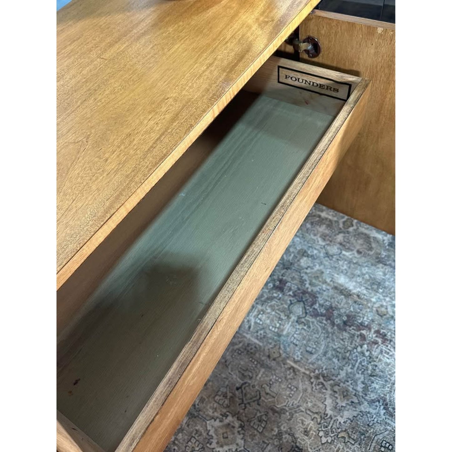 VTG Founders Console Credenza FOUNDERS Buffet Mid Century Modern Two Tone Mirrored Post Modern