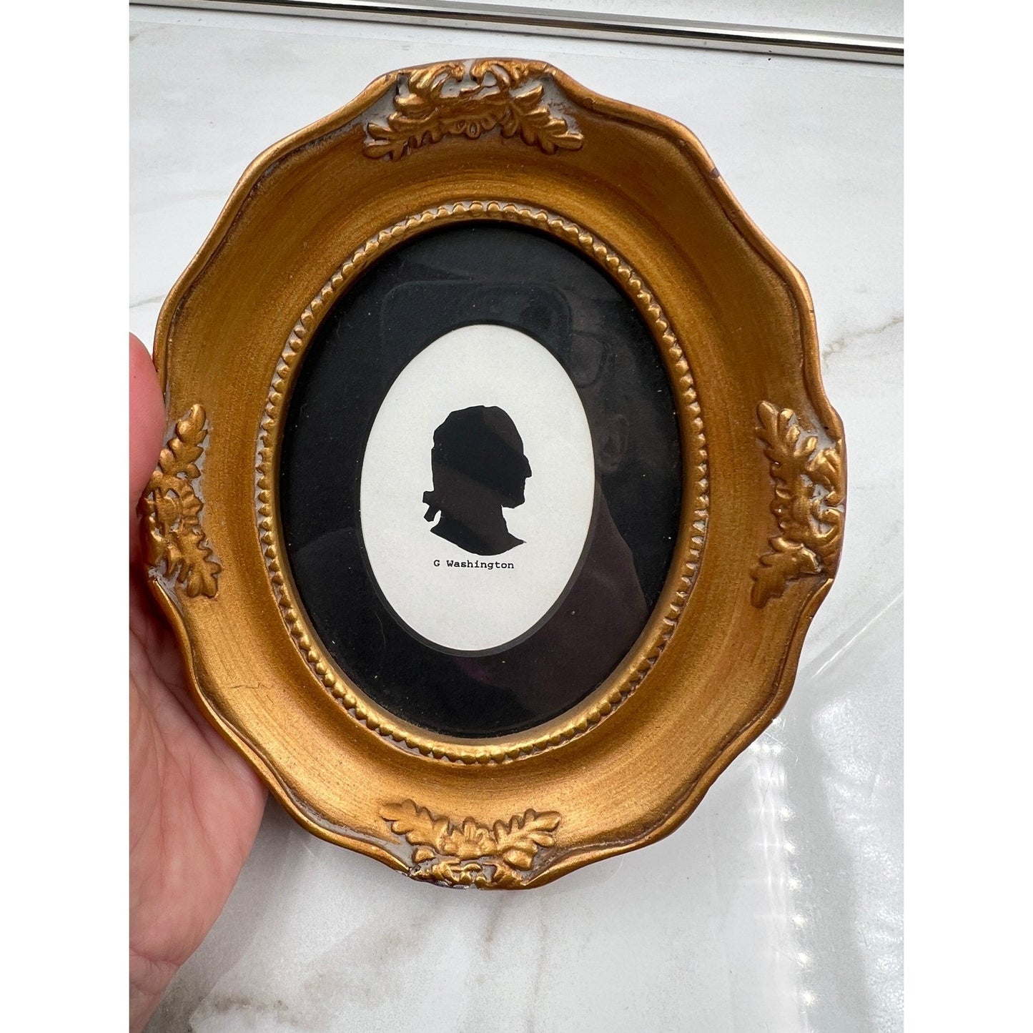 Michaels George Washington James Madison Silhouette Portrait Gold Oval Frame Set